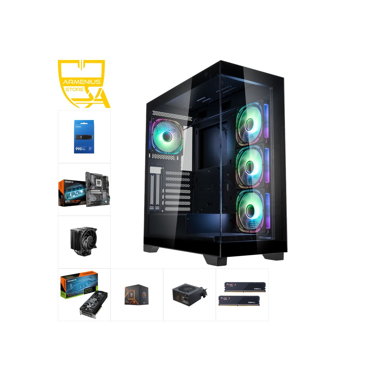 Custom High Performance PC | Ryzen 9 7900, RTX 5070, 32GB DDR5, 1TB NVMe — Armenius Store Cyprus