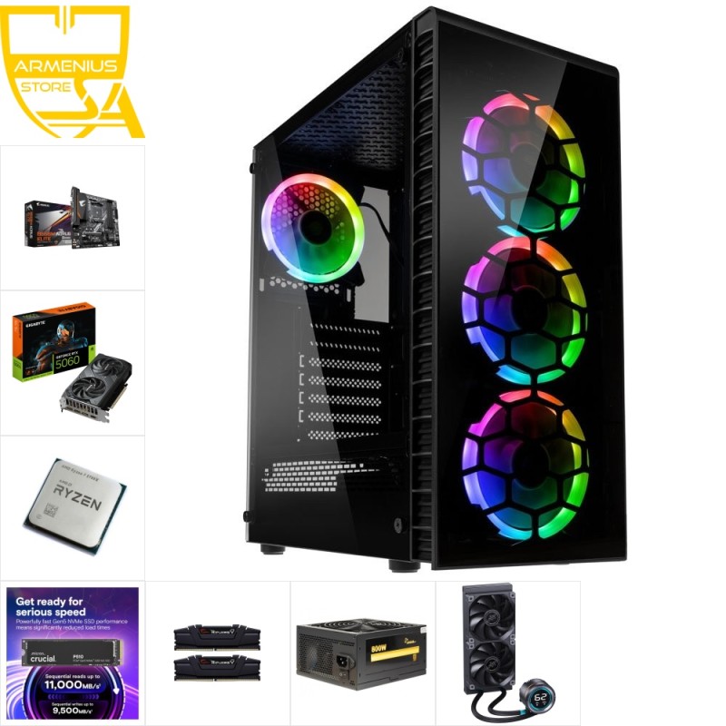 Custom Gaming PC | Ryzen 7 5700X + RTX 5060 | 16GB DDR4, 2TB NVMe — Armenius Store Cyprus