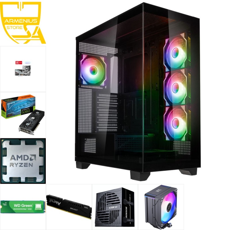 Custom Gaming PC - Ryzen 7 7700 | RTX 5060 8GB | 32GB DDR5 | 1TB NVMe - Built & Tested — Armenius Store Cyprus