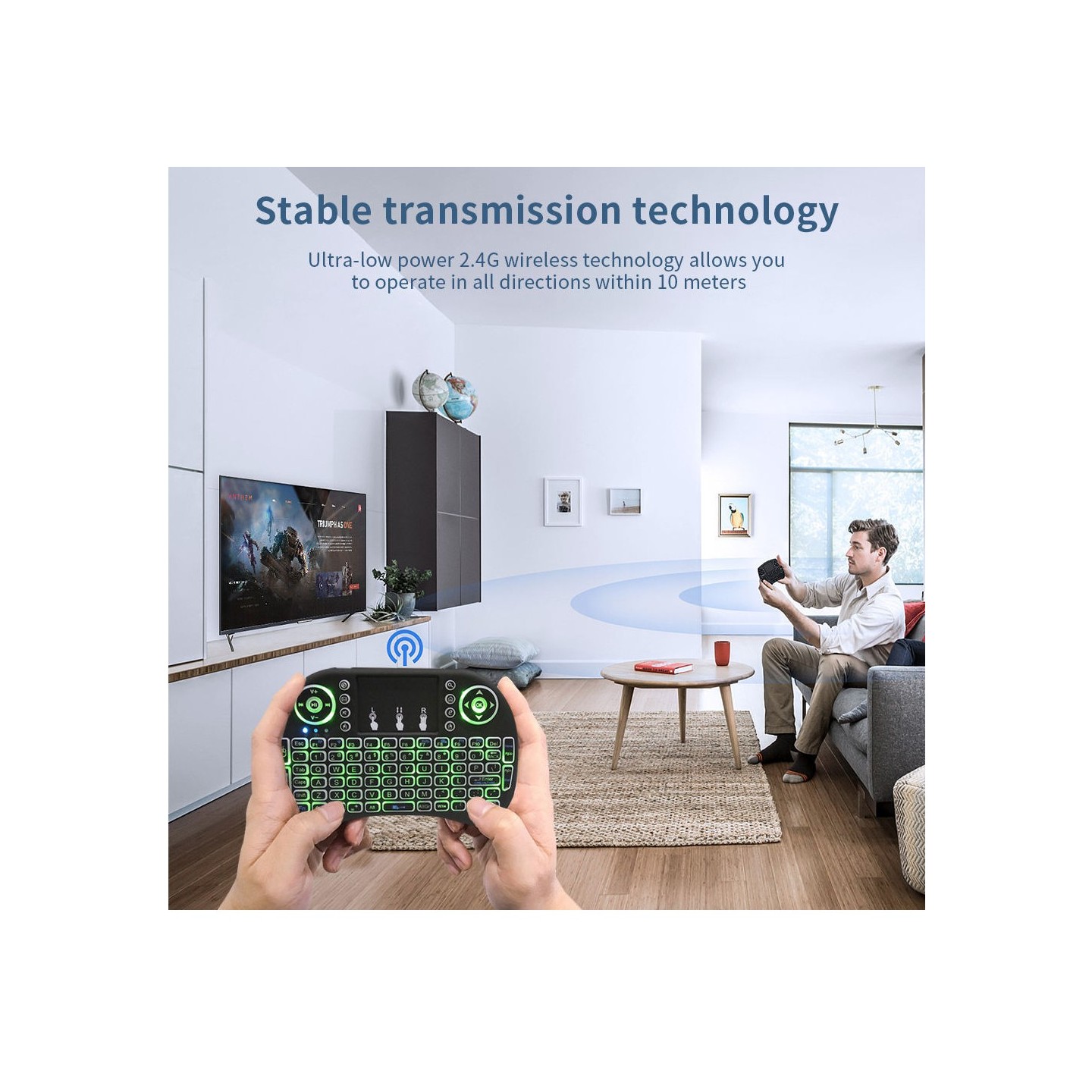 GT Media I8 Mini Wireless Keyboard with Touchpad & LED — Armenius Store Cyprus