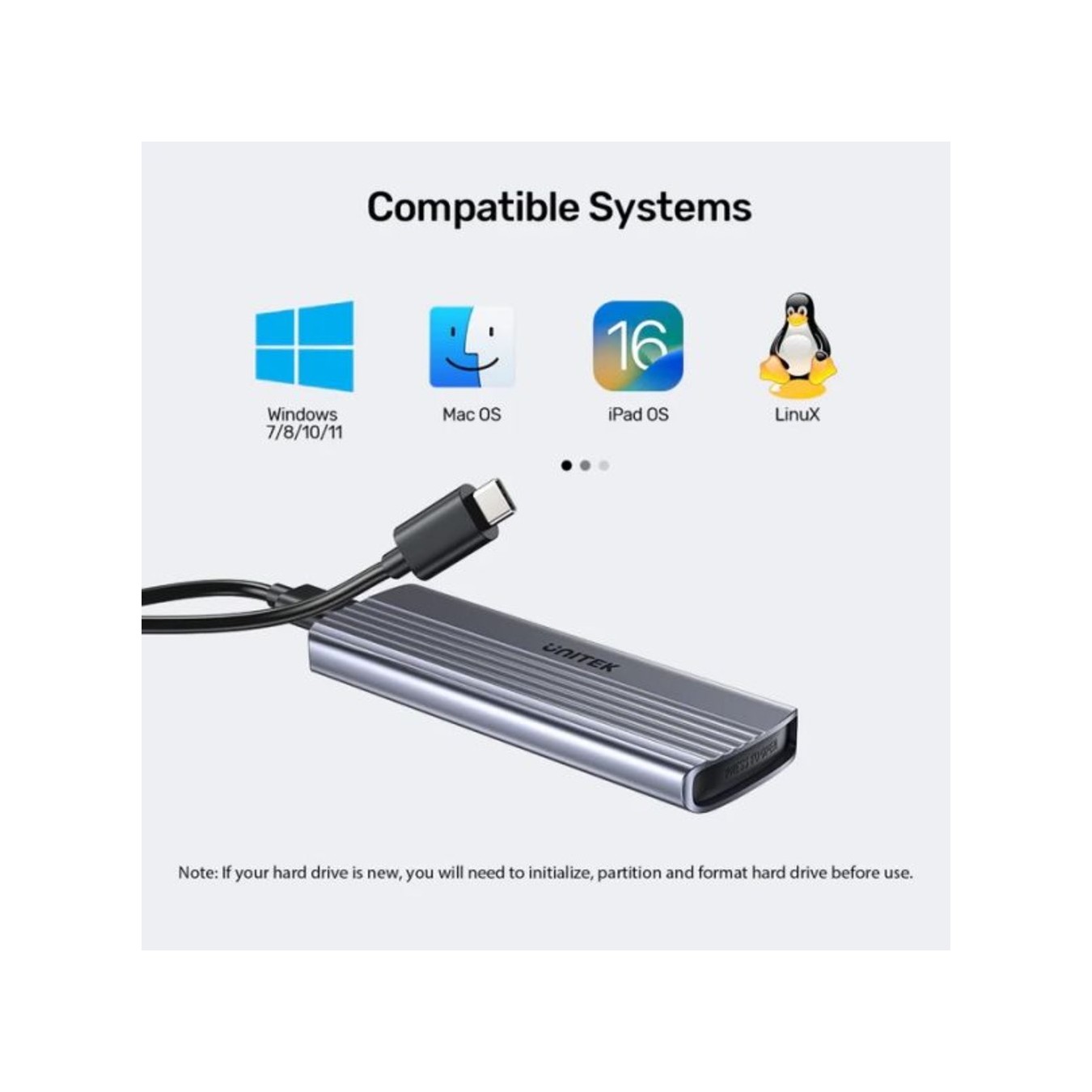 Unitek S1241B01 USB-C 10Gbps NVMe M.2 SSD Enclosure (Boxed) — Buy in Cyprus with Fast Delivery