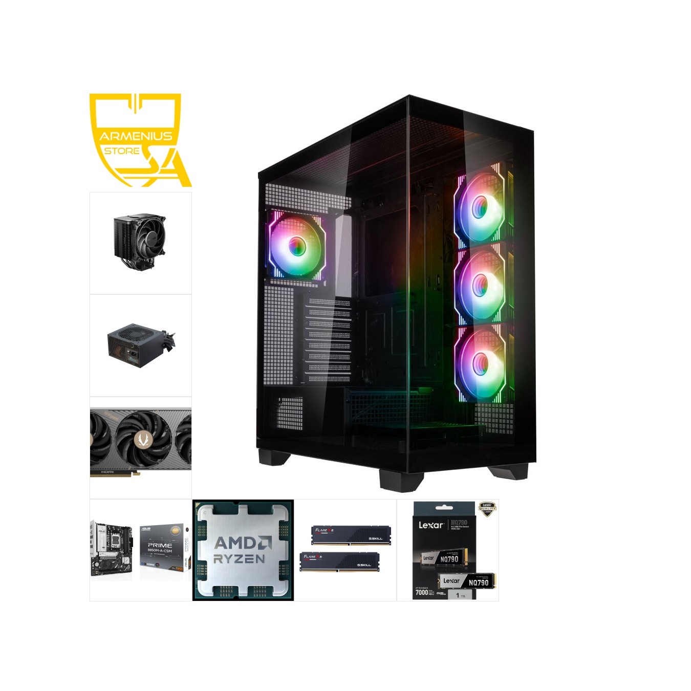 Custom Gaming PC - Ryzen 7 7700X, RTX 5070 12GB, 32GB DDR5, 1TB NVMe — Buy in Cyprus with Fast Delivery