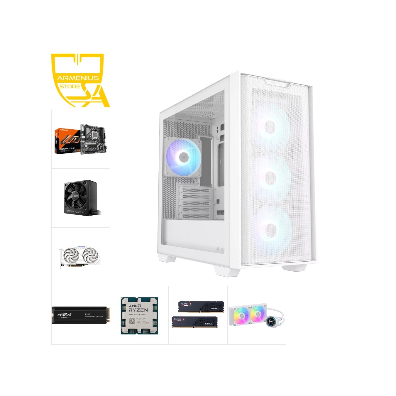 Custom Gaming PC | Ryzen 5 7600X & Radeon RX 9060 XT | 32GB DDR5, 1TB NVMe — Armenius Store Cyprus