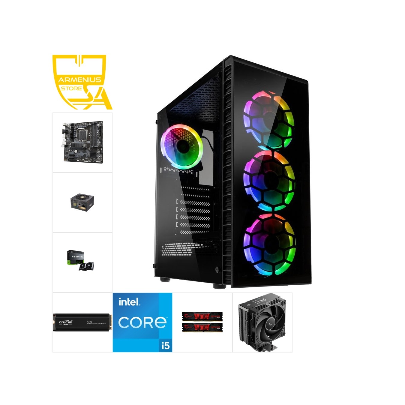 Custom Gaming PC | i5-12400F · RTX 5070 · 32GB DDR4 · 1TB NVMe — Armenius Store Cyprus