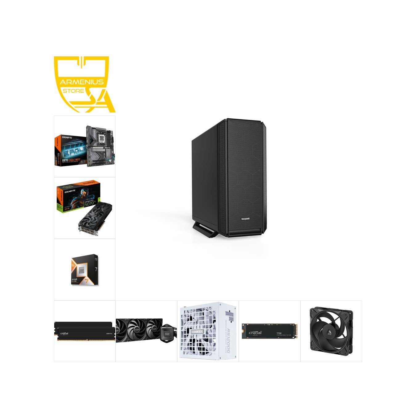 Custom Gaming PC - Ryzen 7 9800X3D + RTX 5070 Ti | 128GB DDR5, 2TB PCIe5 NVMe — Armenius Store Cyprus
