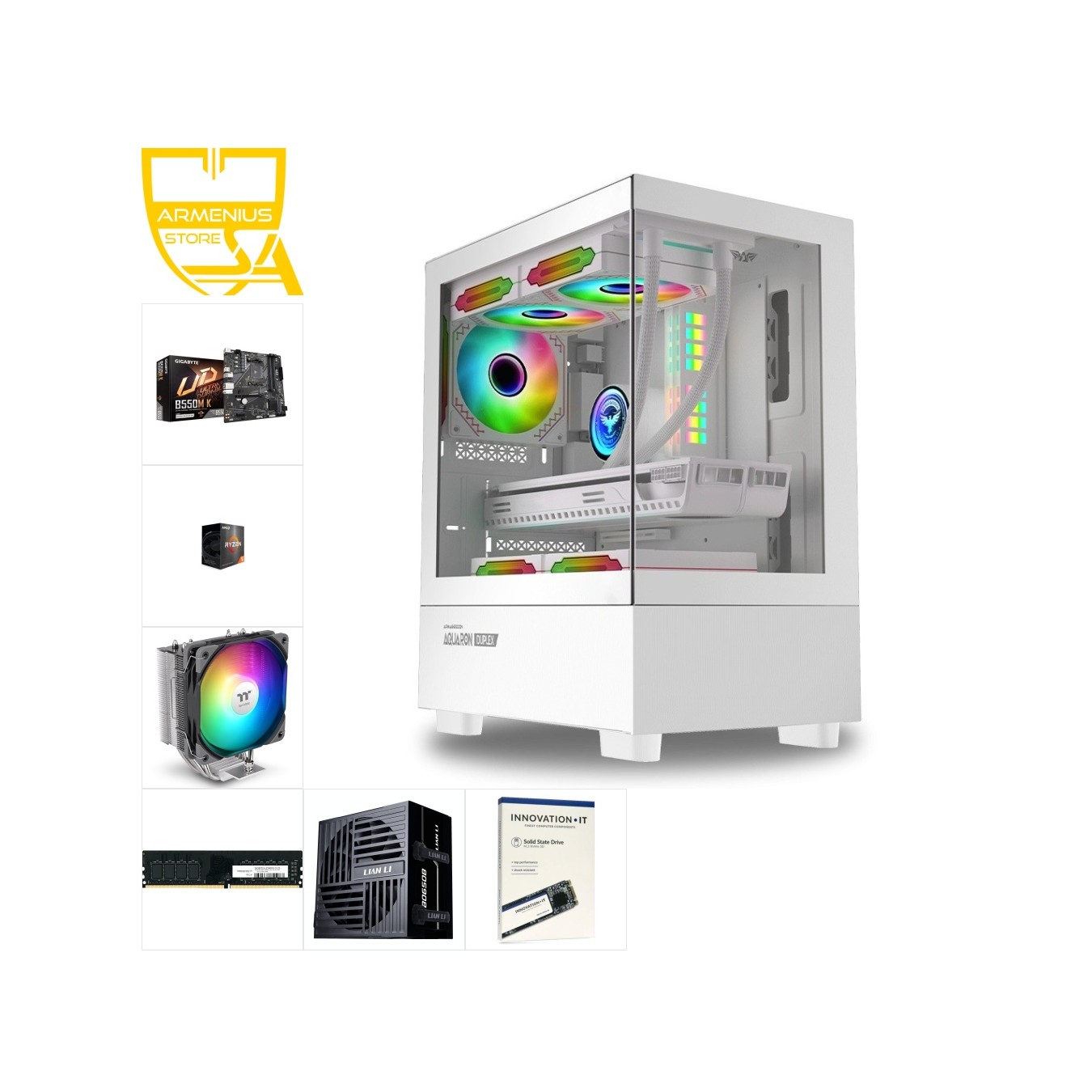 Budget Ryzen 5 5600G Gaming PC | 16GB DDR4, 512GB NVMe, B550 Micro-ATX — Armenius Store Cyprus