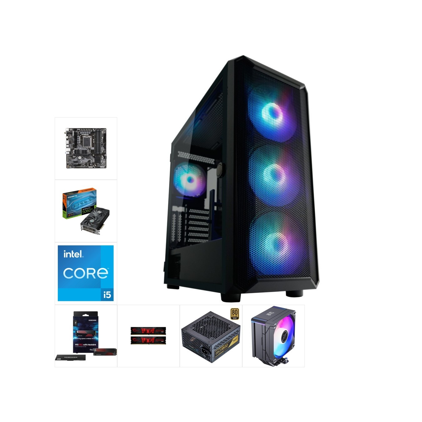 Custom Gaming PC - Intel Core i5-13400, GeForce RTX 5060 Ti 16GB, 16GB DDR4, 1TB NVMe — Buy in Cyprus with Fast Delivery — Armen