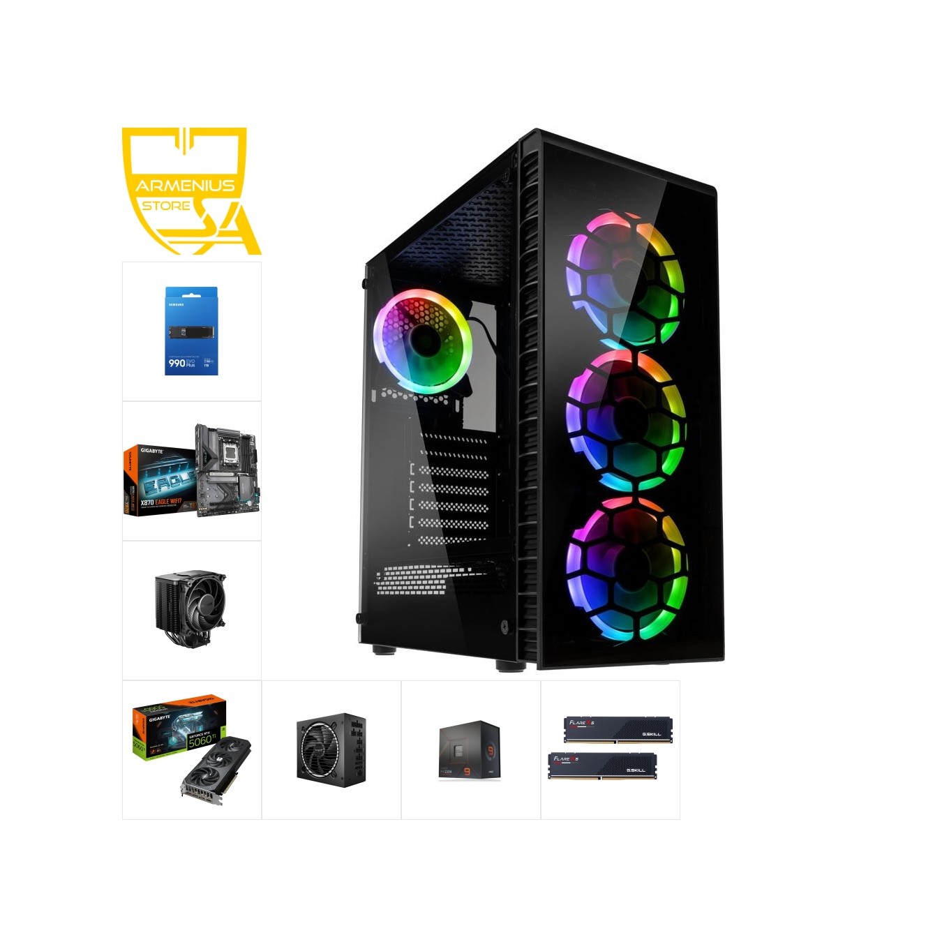 Custom High Performance PC | Ryzen 9 7900X, RTX 5060 Ti, 32GB DDR5, 1TB NVMe — Armenius Store Cyprus