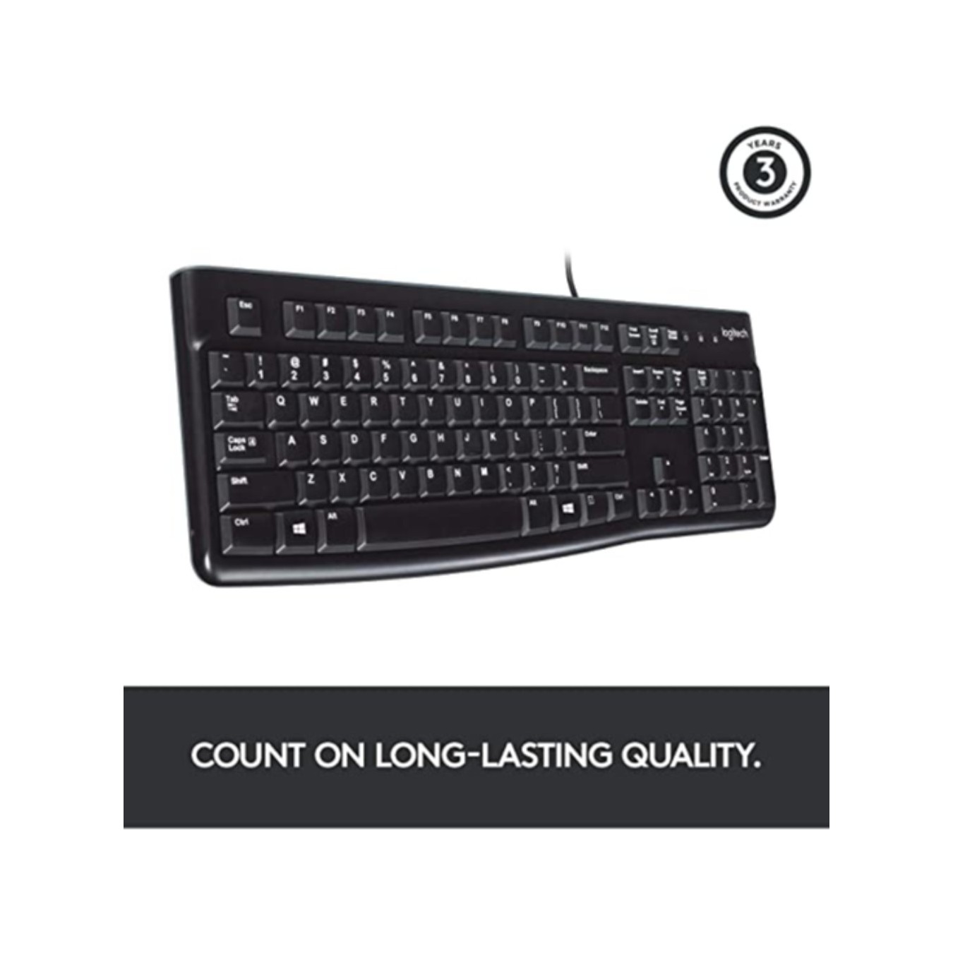 Logitech Greek QWERTY Full-Size Low-Profile Keyboard – Wired USB | Armenius Store