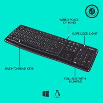 Logitech Greek QWERTY Full-Size Low-Profile Keyboard – Wired USB | Armenius Store