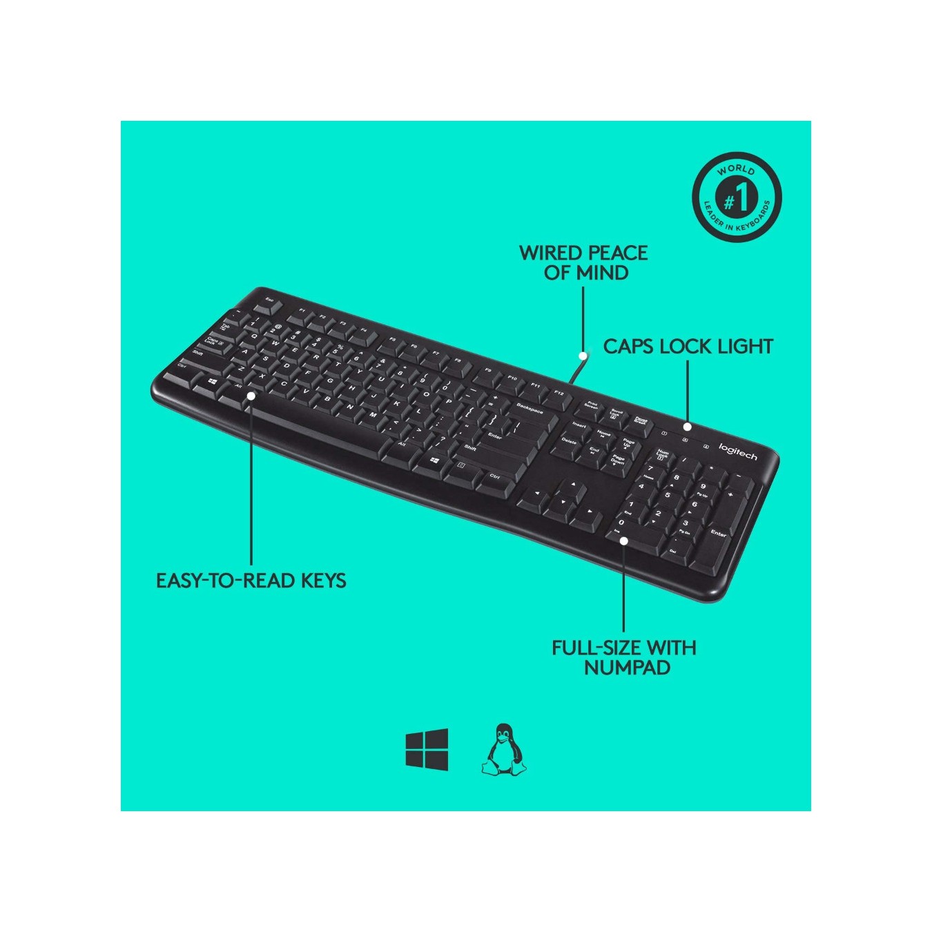 Logitech Greek QWERTY Full-Size Low-Profile Keyboard – Wired USB | Armenius Store