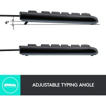 Logitech Greek QWERTY Full-Size Low-Profile Keyboard – Wired USB | Armenius Store