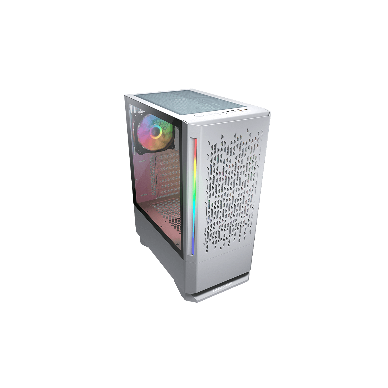 Cougar MX430 Air RGB Mid Tower ATX Case – Tempered Glass White | Armenius Store