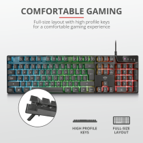 Trust GXT 835 Azor - Full Size GR Gaming Keyboard - Membrane RGB | Armenius Store