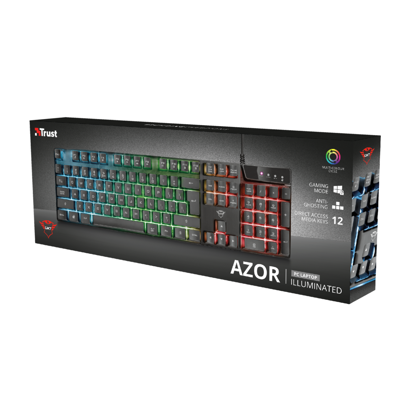 Trust GXT 835 Azor - Full Size GR Gaming Keyboard - Membrane RGB | Armenius Store