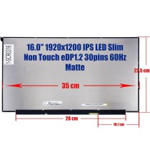 Laptop screen for Lenovo ThinkBook 16 G7 IML 16" 1920x1200 LED 30 pin