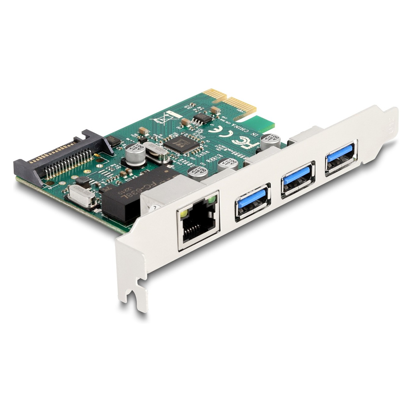 Buy PCI Express x1 Karte zu 3 x USB 5 Gbps Typ-A Buchse + 1 x Gigabit LAN in Cyprus, Nicosia, Limassol, Larnaka, Pafos