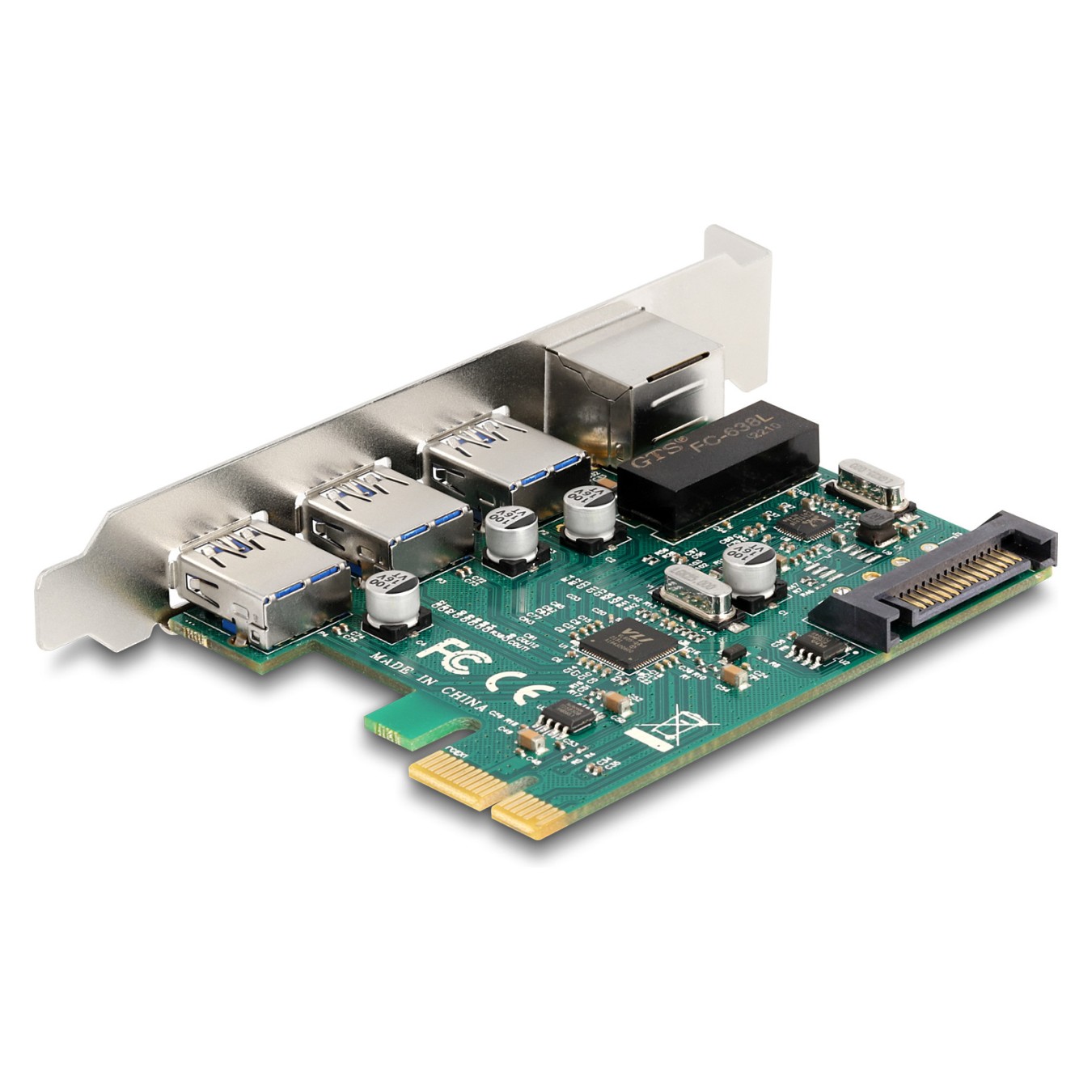 Buy PCI Express x1 Karte zu 3 x USB 5 Gbps Typ-A Buchse + 1 x Gigabit LAN in Cyprus, Nicosia, Limassol, Larnaka, Pafos