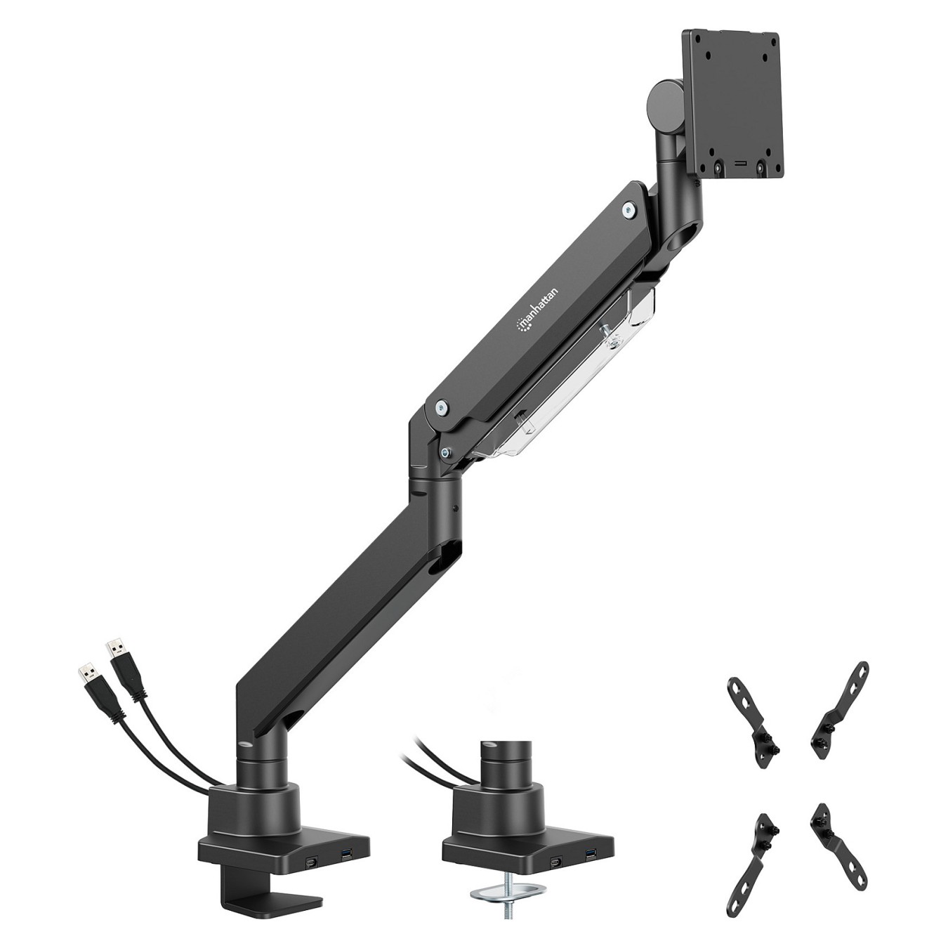 Buy MANHATTAN Tischhalterung 1 Monitor 17-57' 27kg mit USB Ports in Cyprus, Nicosia, Limassol, Larnaka, Pafos