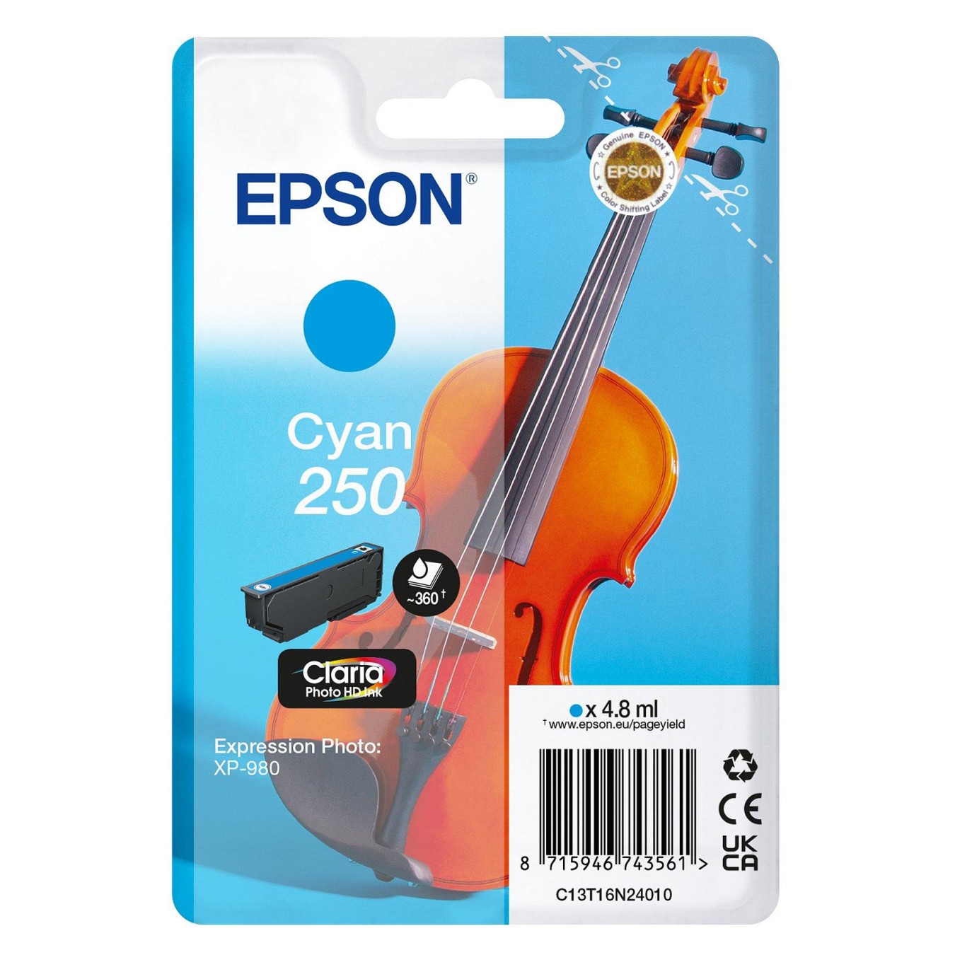 Buy EPSON Tinte cyan 4.8ml XP 980, ''250'' in Cyprus, Nicosia, Limassol, Larnaka, Pafos