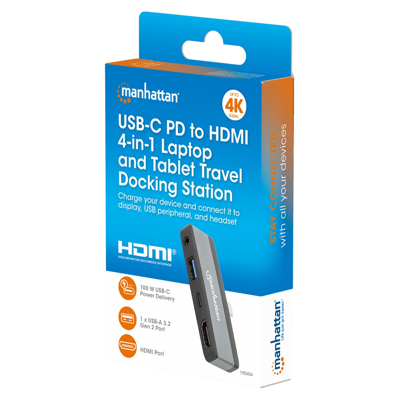 Buy MANHATTAN USB-C PD auf HDMI 4-in-1 Mobile Dockingstation in Cyprus, Nicosia, Limassol, Larnaka, Pafos