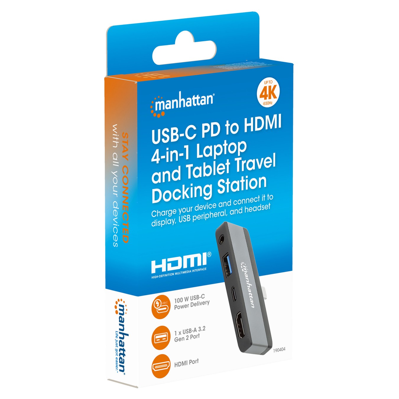 Buy MANHATTAN USB-C PD auf HDMI 4-in-1 Mobile Dockingstation in Cyprus, Nicosia, Limassol, Larnaka, Pafos