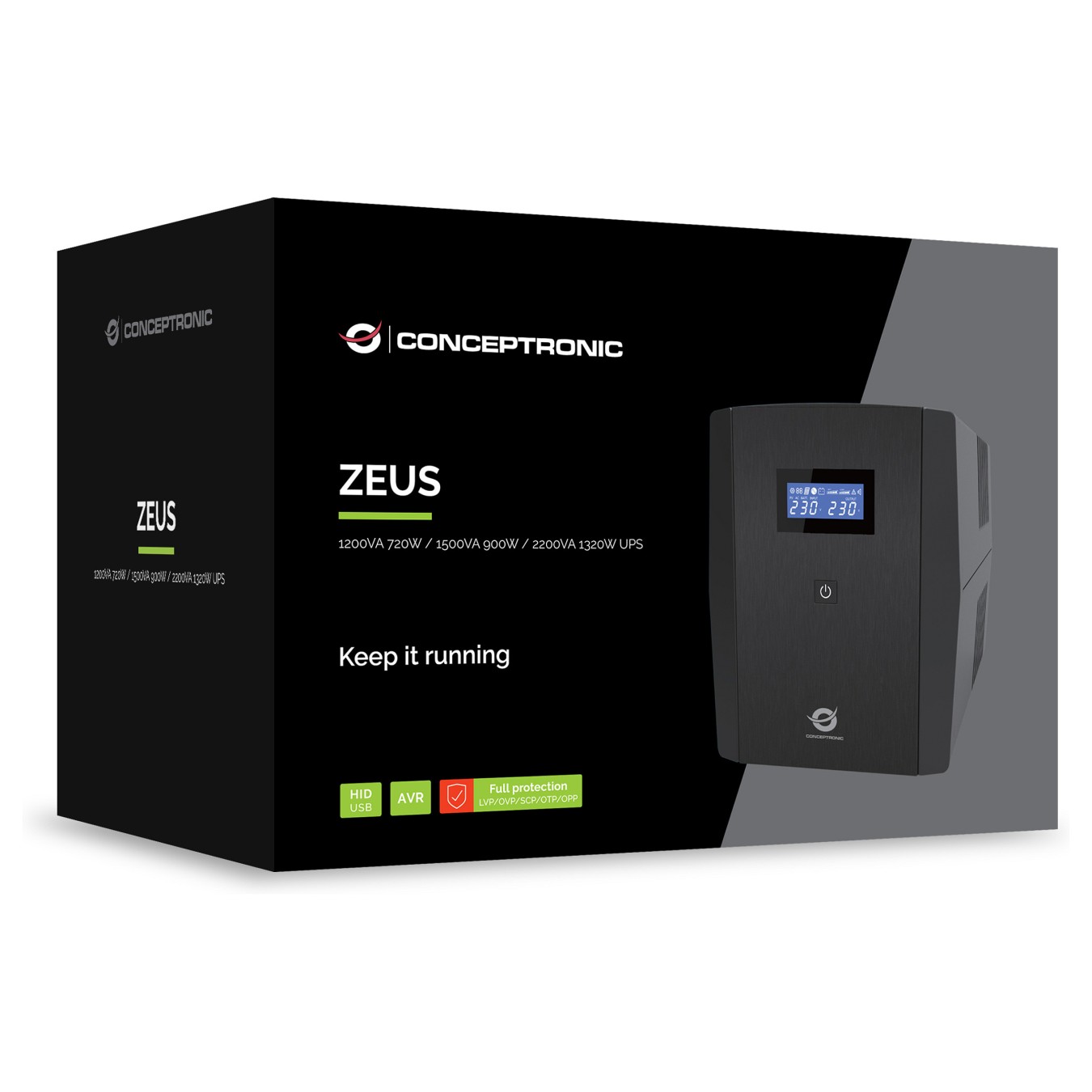 Buy CONCEPTRONIC USV 1200VA 720W 4xUK HID USB RJ45in Out AVR sw in Cyprus, Nicosia, Limassol, Larnaka, Pafos