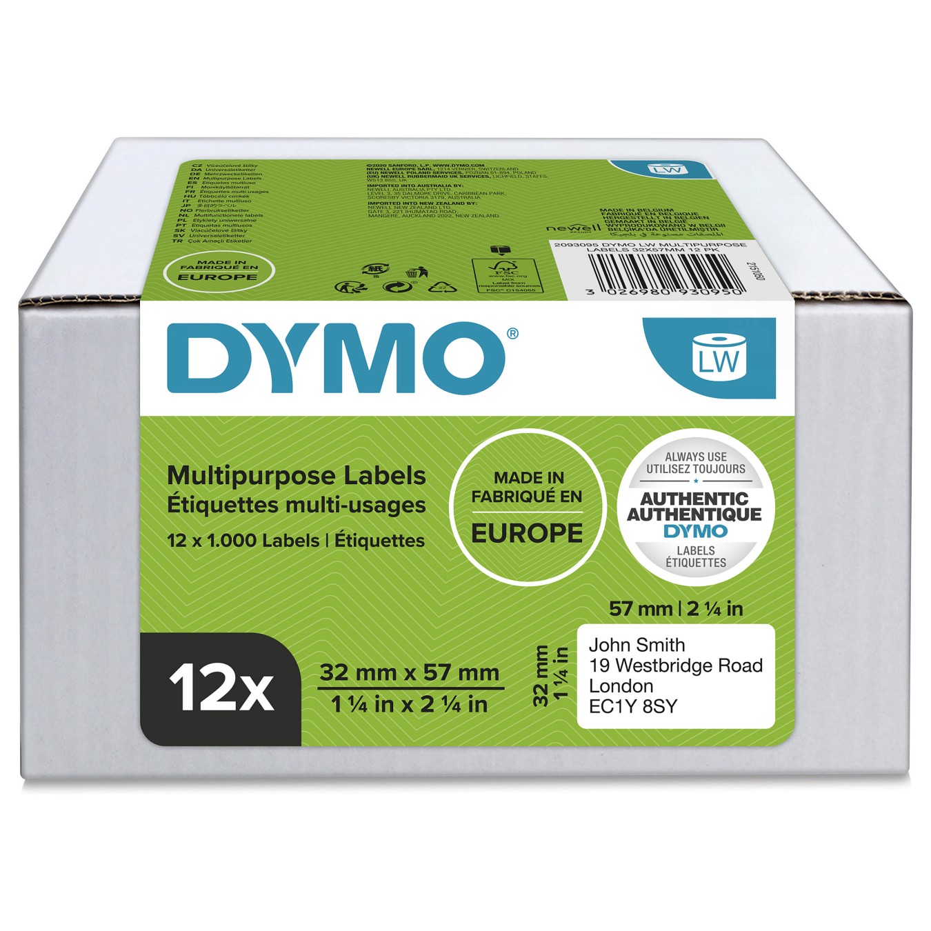 Buy Dymo Vielzweck-Etiketten 32 x 57 mm wei 12x 1000 St. in Cyprus, Nicosia, Limassol, Larnaka, Pafos