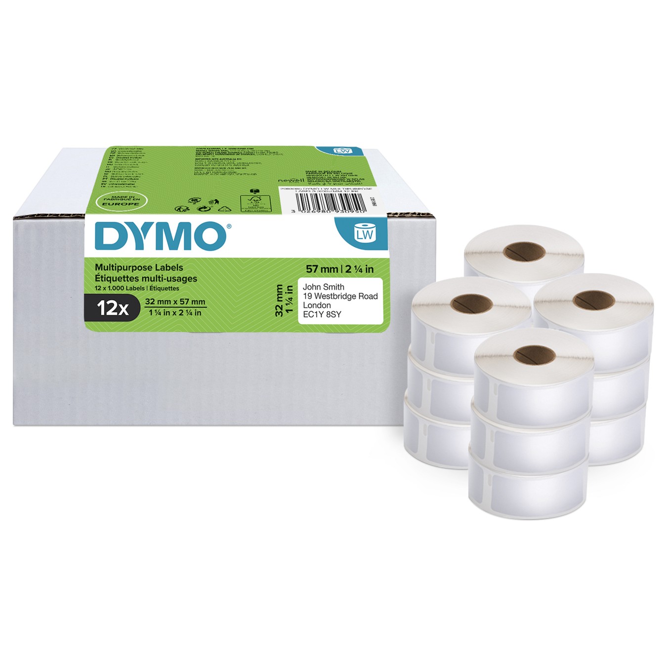 Buy Dymo Vielzweck-Etiketten 32 x 57 mm wei 12x 1000 St. in Cyprus, Nicosia, Limassol, Larnaka, Pafos
