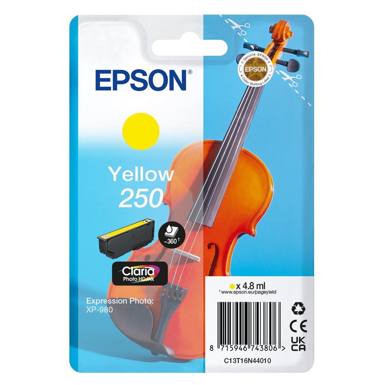 Buy EPSON Tinte gelb 4.8ml XP 980, ''250'' in Cyprus, Nicosia, Limassol, Larnaka, Pafos