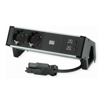 Buy BACHMANN DESK2 2xCEE7 3 USB Schwarz USB Charger C C 100W GST18 0,2m in Cyprus, Nicosia, Limassol, Larnaka, Pafos
