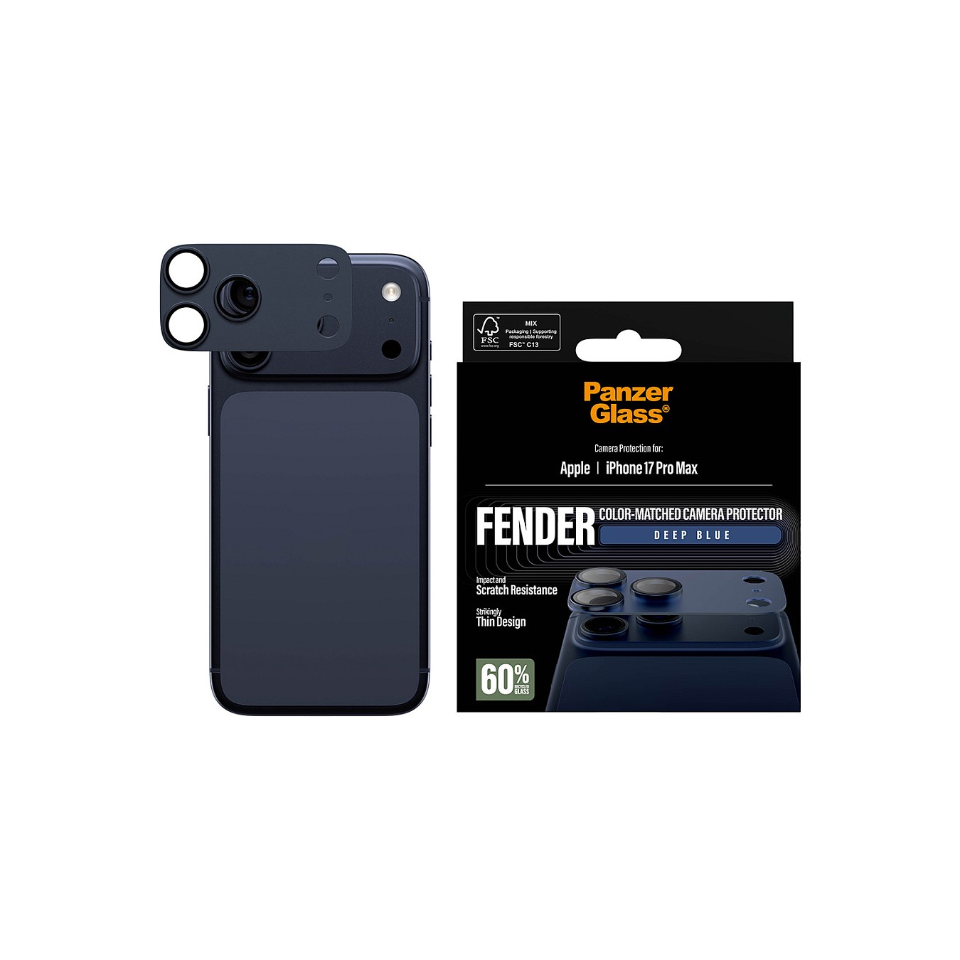 Buy PanzerGlass FENDER Kameraschutz iPhone 17 Pro Max tiefblau in Cyprus, Nicosia, Limassol, Larnaka, Pafos