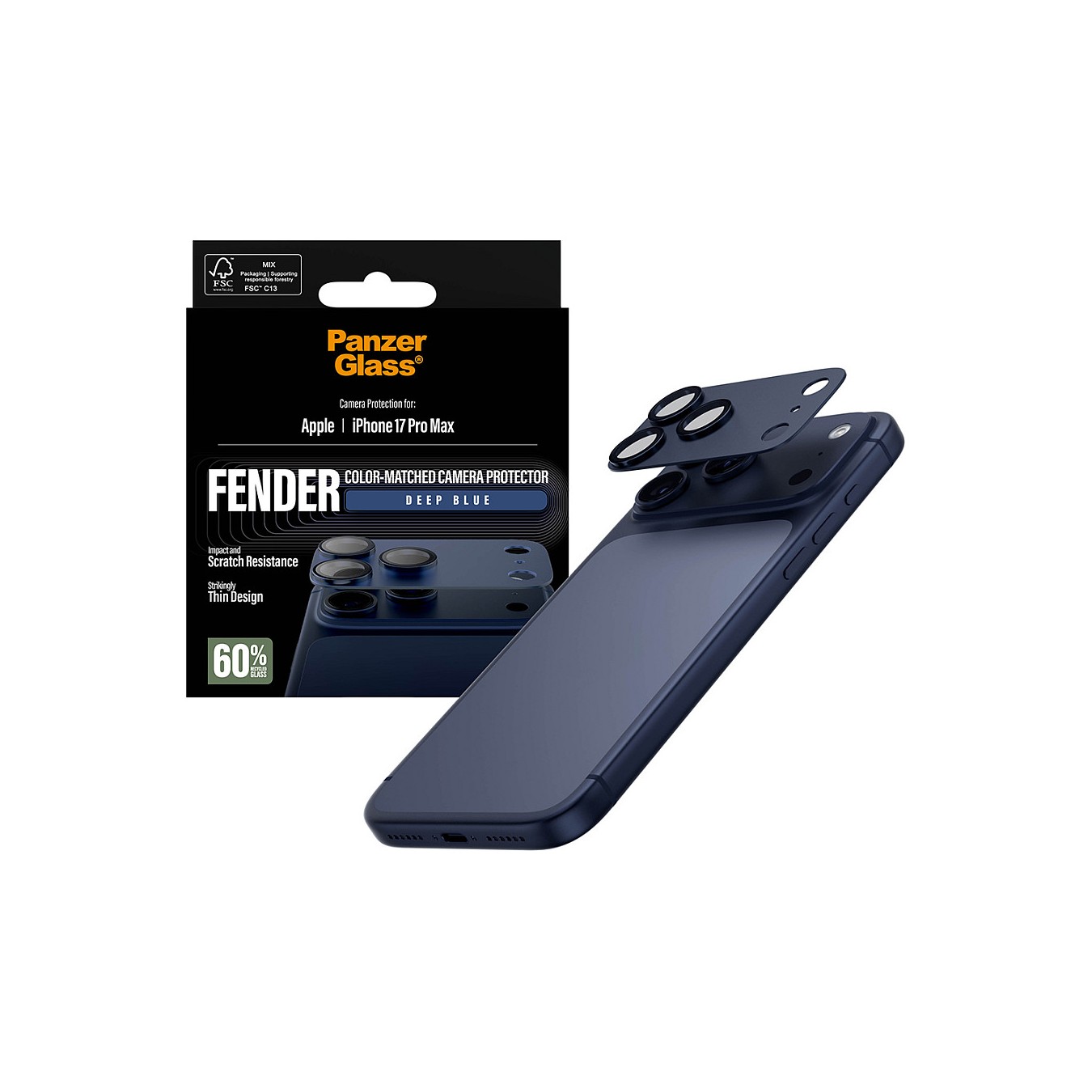 Buy PanzerGlass FENDER Kameraschutz iPhone 17 Pro Max tiefblau in Cyprus, Nicosia, Limassol, Larnaka, Pafos