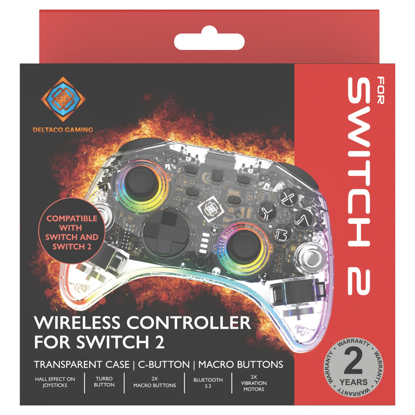 Buy Deltaco Controller 2 C Taste RGB Wireless transparent Switch in Cyprus, Nicosia, Limassol, Larnaka, Pafos