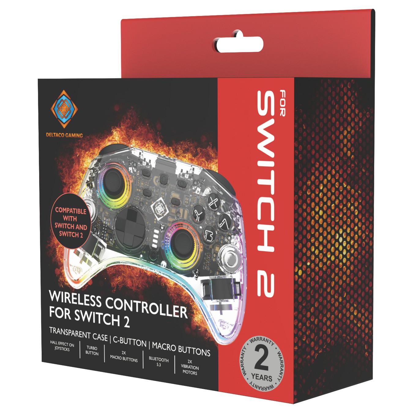 Buy Deltaco Controller 2 C Taste RGB Wireless transparent Switch in Cyprus, Nicosia, Limassol, Larnaka, Pafos