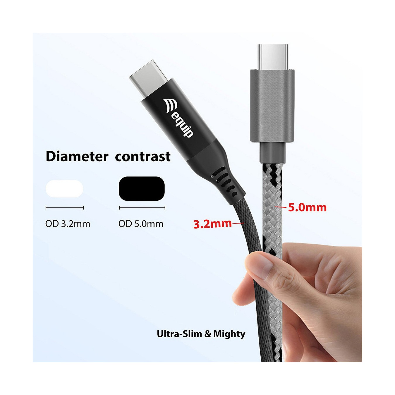 Buy Equip Kabel USB-C4.0- to C Slim PD240W St St 1.20m schwarz in Cyprus, Nicosia, Limassol, Larnaka, Pafos