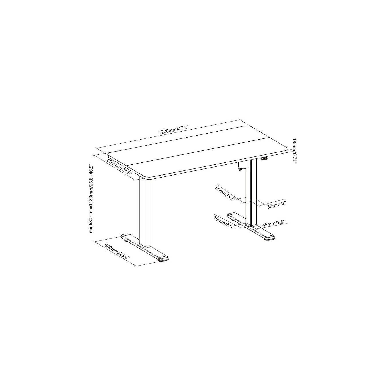 Buy Equip Schreibtisch Single Motor elek. 70Kg sw lite Retail (Speditionsversand) in Cyprus, Nicosia, Limassol, Larnaka, Pafos