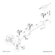 Buy NEOMOUNTS FPMA-HAC100H Medical LCD Ceiling Mount 25,4-81,28cm 10-32Zoll kipp- schwenkbar pivot VESA 75x75 100x100 12k... in 