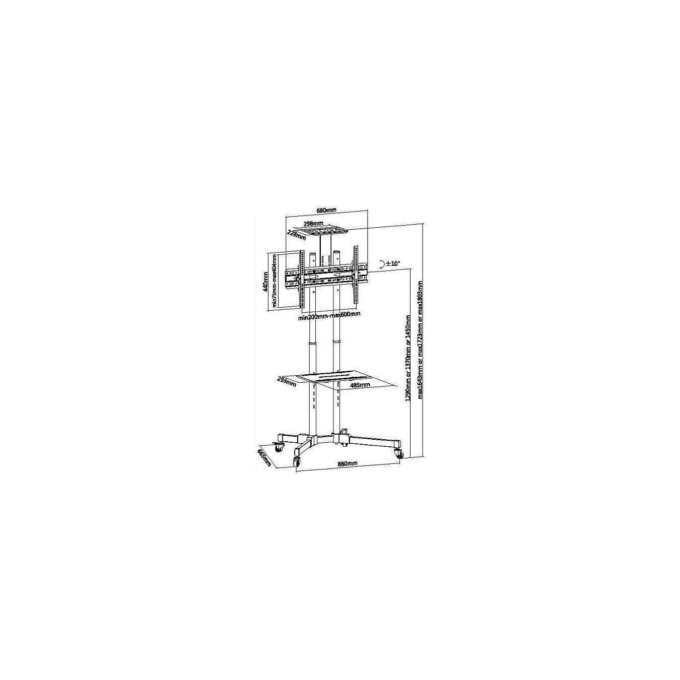 Buy Equip Bodenstandhalter 37'-70' 1TFT 50kg Multifunkt. sw lite Retail in Cyprus, Nicosia, Limassol, Larnaka, Pafos