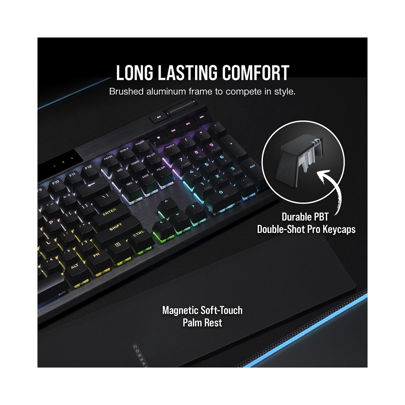 Buy Corsair K70 RGB PRO - Kabelgebunden - USB - Optomechanischer Schlüsselschalter - AZERTY - RGB-LED - Schwarz FR in Cyprus, Ni