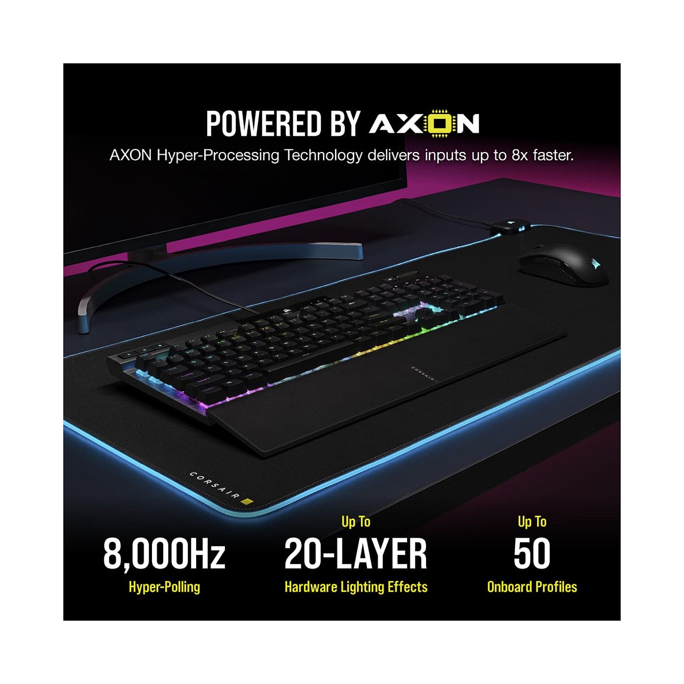Buy Corsair K70 RGB PRO - Kabelgebunden - USB - Optomechanischer Schlüsselschalter - AZERTY - RGB-LED - Schwarz FR in Cyprus, Ni