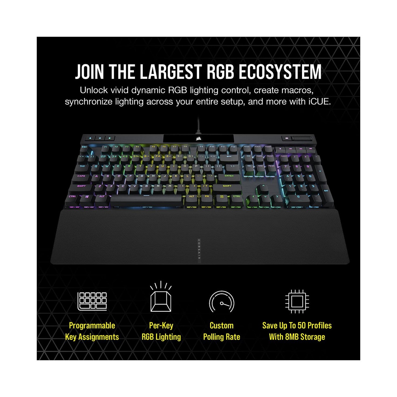 Buy Corsair K70 RGB PRO - Kabelgebunden - USB - Optomechanischer Schlüsselschalter - AZERTY - RGB-LED - Schwarz FR in Cyprus, Ni