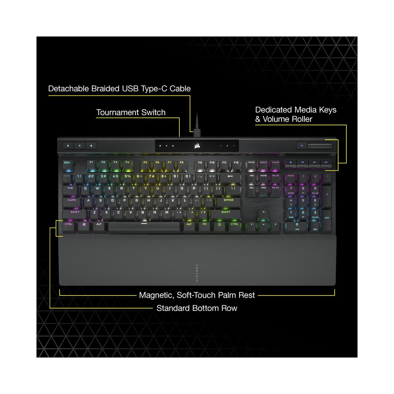 Buy Corsair K70 RGB PRO - Kabelgebunden - USB - Optomechanischer Schlüsselschalter - AZERTY - RGB-LED - Schwarz FR in Cyprus, Ni