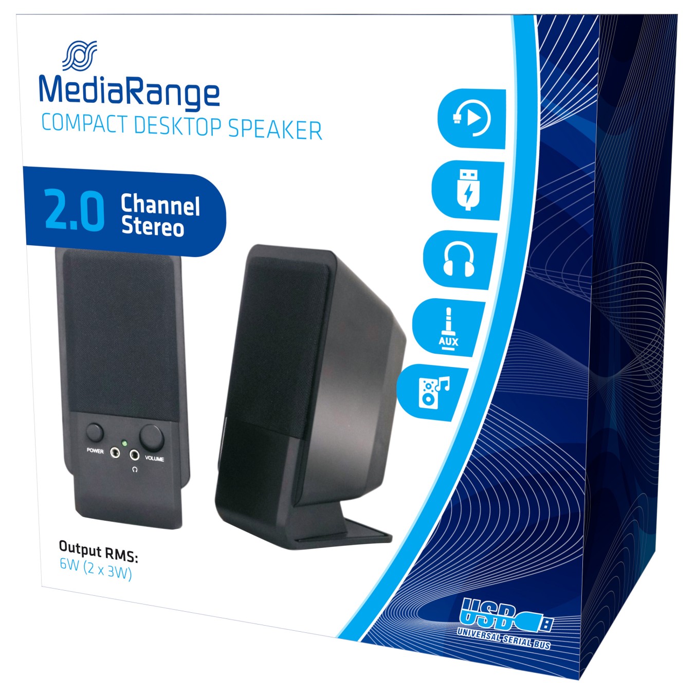 Buy MediaRange Aktivbox Compact Desktop Speaker USB 2.0 black in Cyprus, Nicosia, Limassol, Larnaka, Pafos