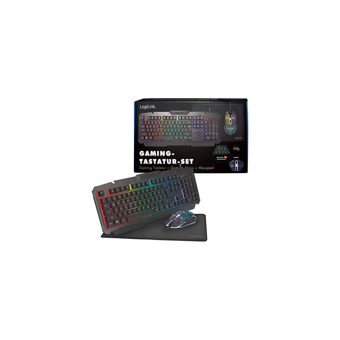 Buy Logilink Gaming-Set aus Tastatur, Maus und Mauspad in Cyprus, Nicosia, Limassol, Larnaka, Pafos