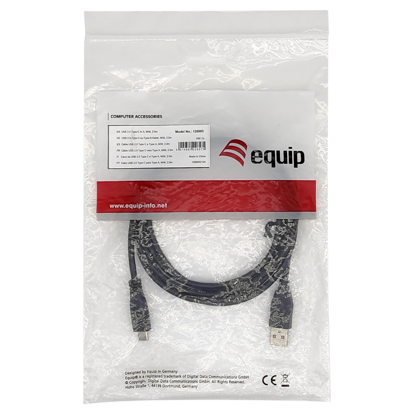 Buy Equip Kabel USB-C2.0- to A 3A St St 0.30m schwarz in Cyprus, Nicosia, Limassol, Larnaka, Pafos