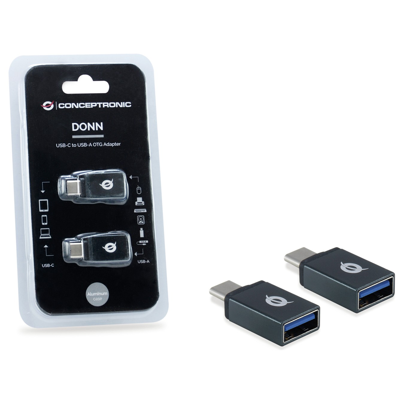 Buy CONCEPTRONIC Adapter USB-C3.2- to USB-A3.0 2Stk 10Gbs OTG gr in Cyprus, Nicosia, Limassol, Larnaka, Pafos
