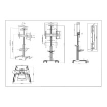 Buy MANHATTAN Universal TV-Stnder auf Rollen fr TVs 93,98-218,44cm 37-86Zoll 50kg neigbar schwenkbar mit Kamerahalterung ... in 