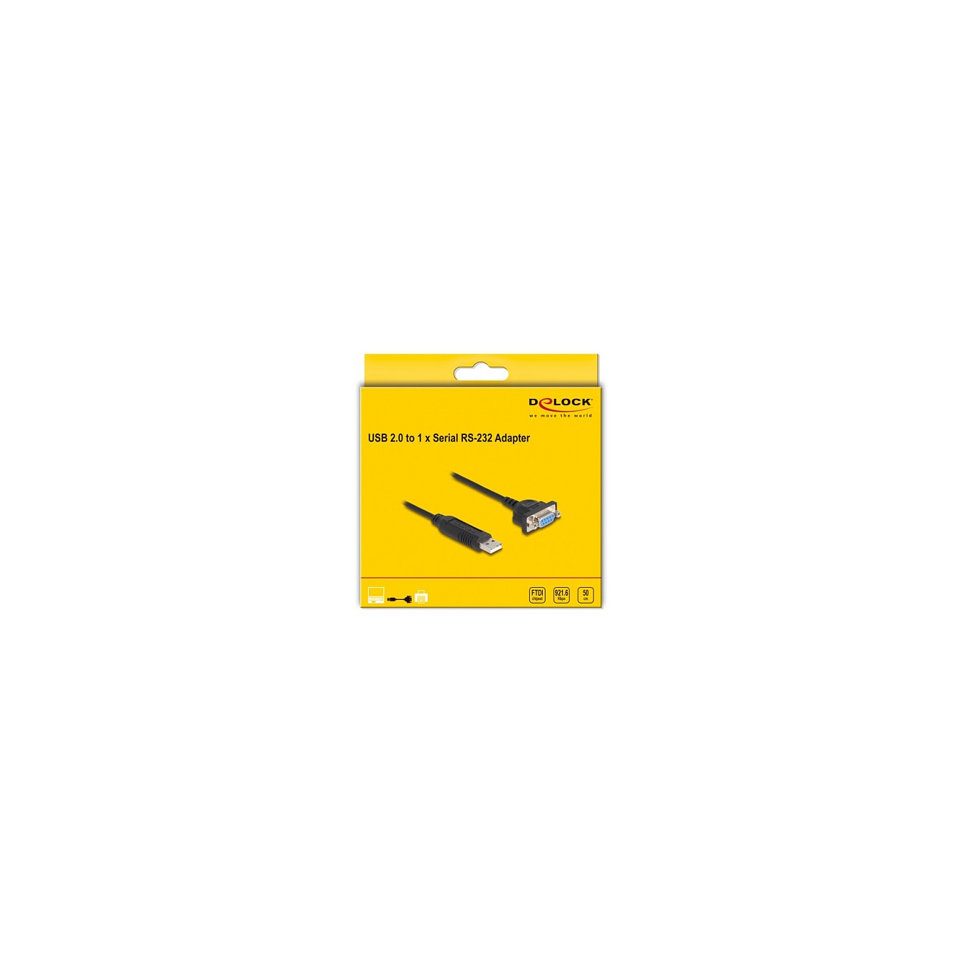 Buy DeLock USB 2.0 to Seriell 232 (ST-ST) 0,5m Adapterkabel Schwarz in Cyprus, Nicosia, Limassol, Larnaka, Pafos
