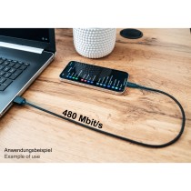 Buy GoodConnections USB-A 2.0 to Lightning (ST-ST) 0,5m Ladekabel Textilmantel 12W Schwarz in Cyprus, Nicosia, Limassol, Larnaka
